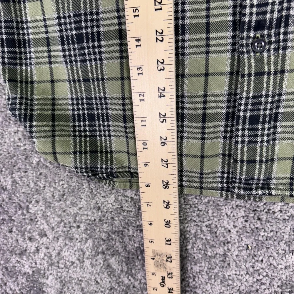 The North Face Shirt Mens Large Green Plaid Flannel Long Sleeve Button Up
